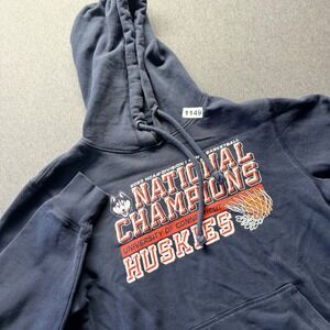 47 Brand UConn Huskies 2023 National Champions Hoodie Navy Blue Mens Medium